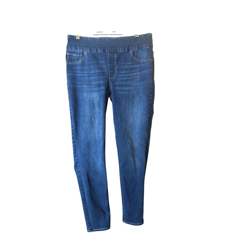 Chicos Jean Jeggings Womens Sz 8R Distressed Pull On 5 Pocket Look